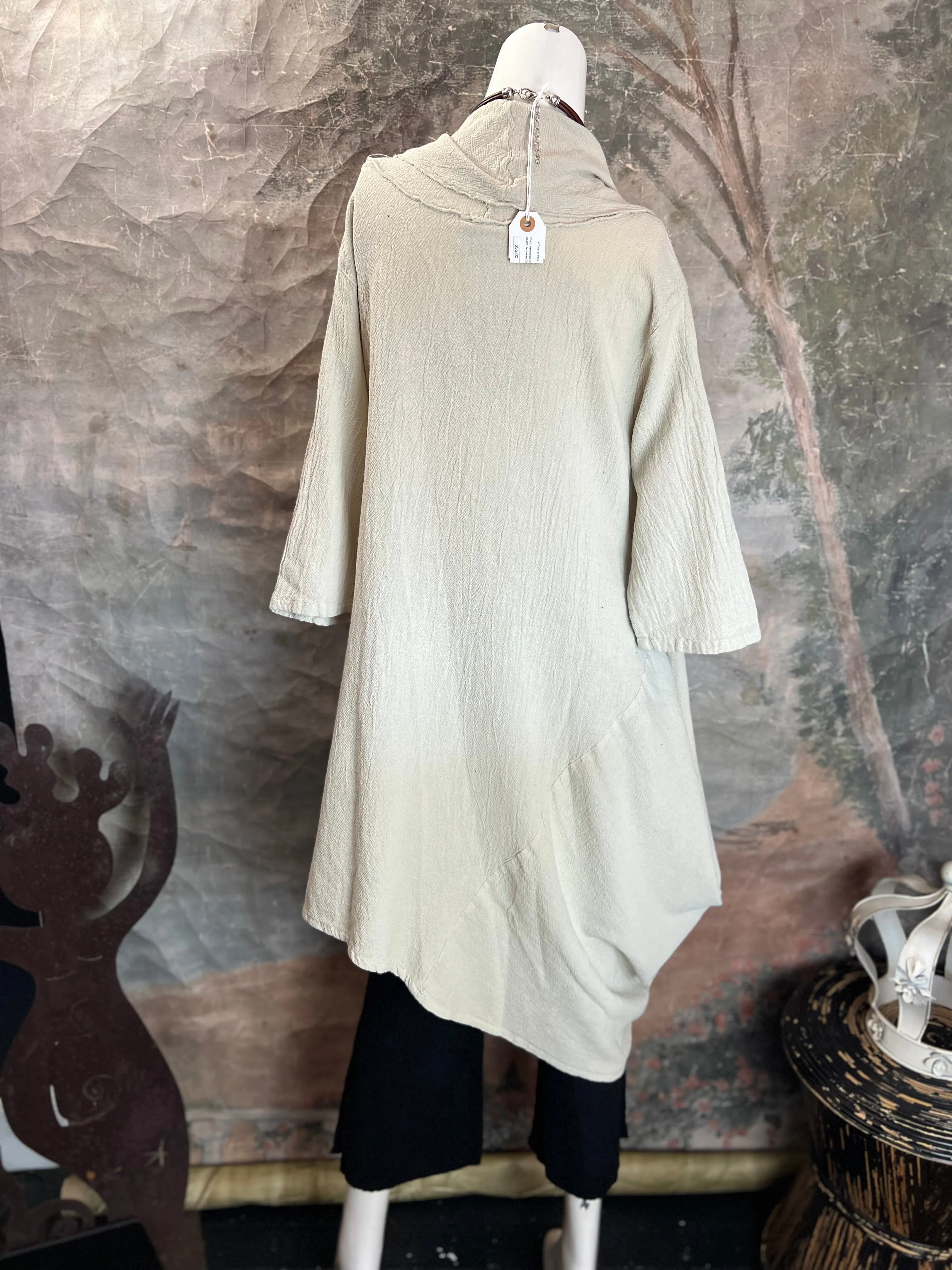 013 Hawaiian Gauze Cowlneck Top-Sand