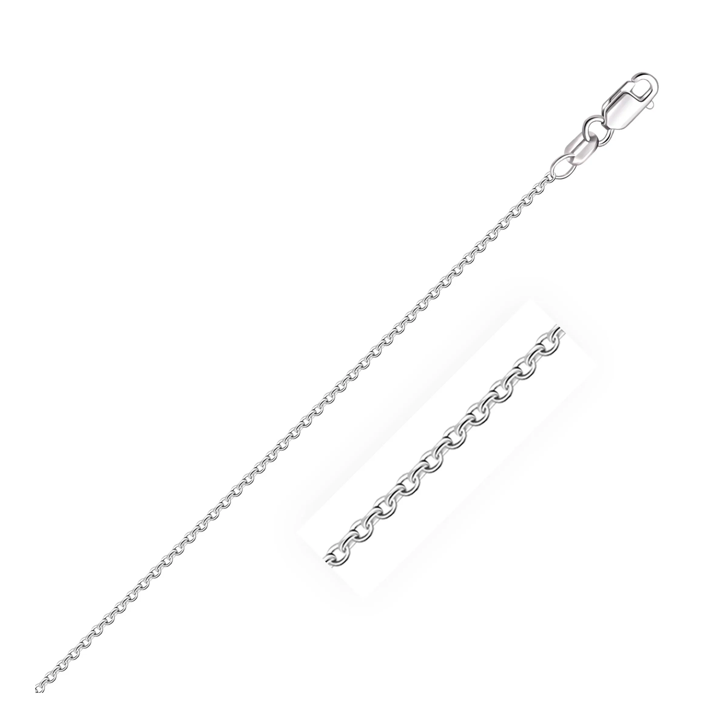 14k White Gold Round Cable Link Chain 1.5mm-rx65667-20