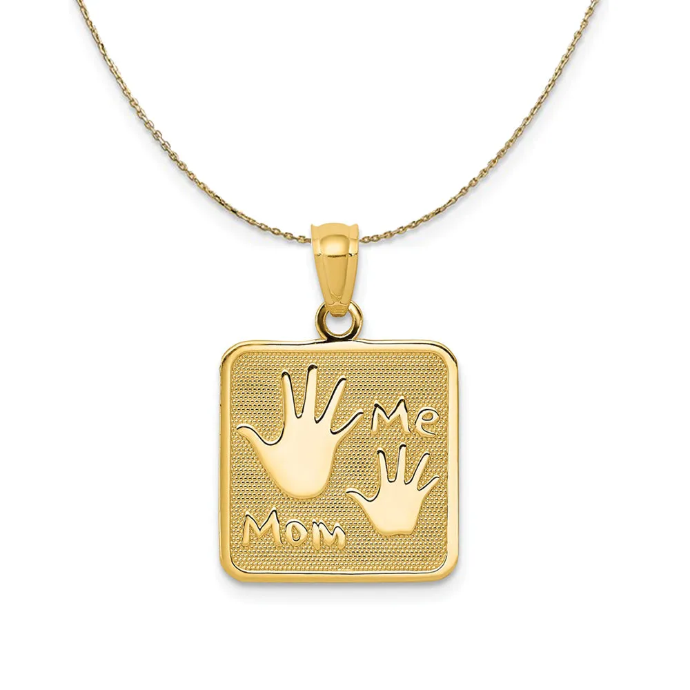 14k Yellow Gold Mom and Me Hands (14mm) Necklace