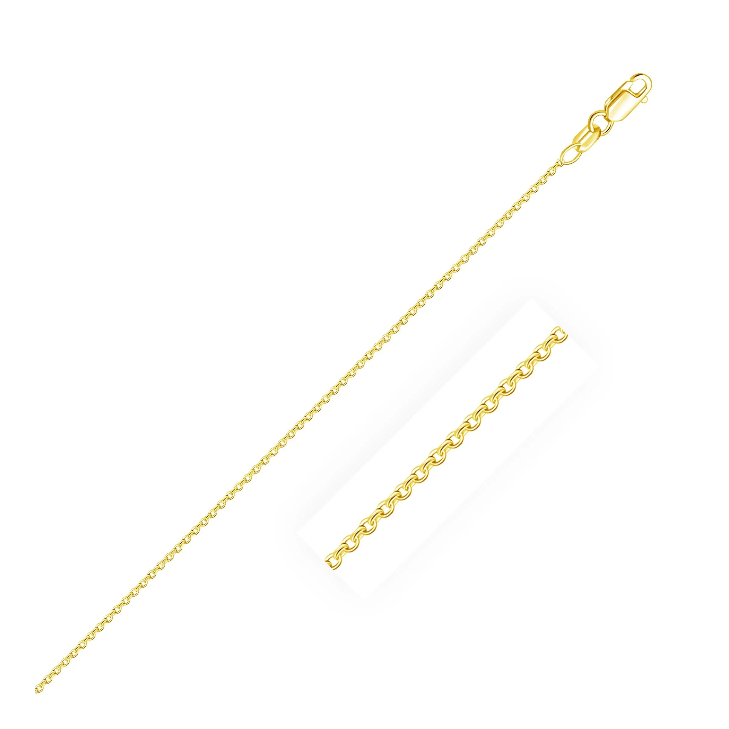 14k Yellow Gold Round Cable Link Chain 0.7mm-rx17643-18