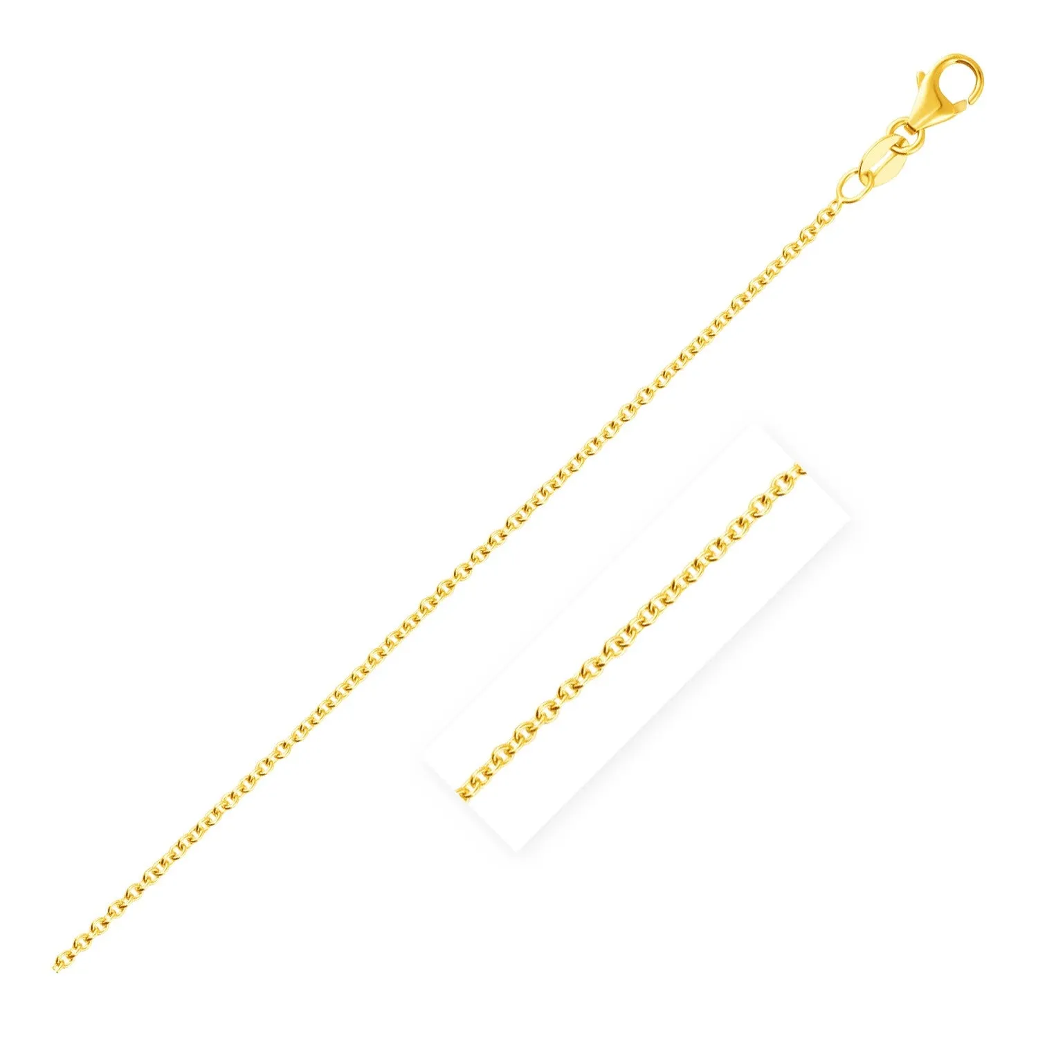 14k Yellow Gold Round Cable Link Chain 1.5mm-rx24508-18