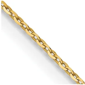 1.5mm 18K Yellow Gold Diamond Cut Solid Cable Chain Necklace