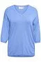 2045-Blue V-neck Jumper - Fransa+