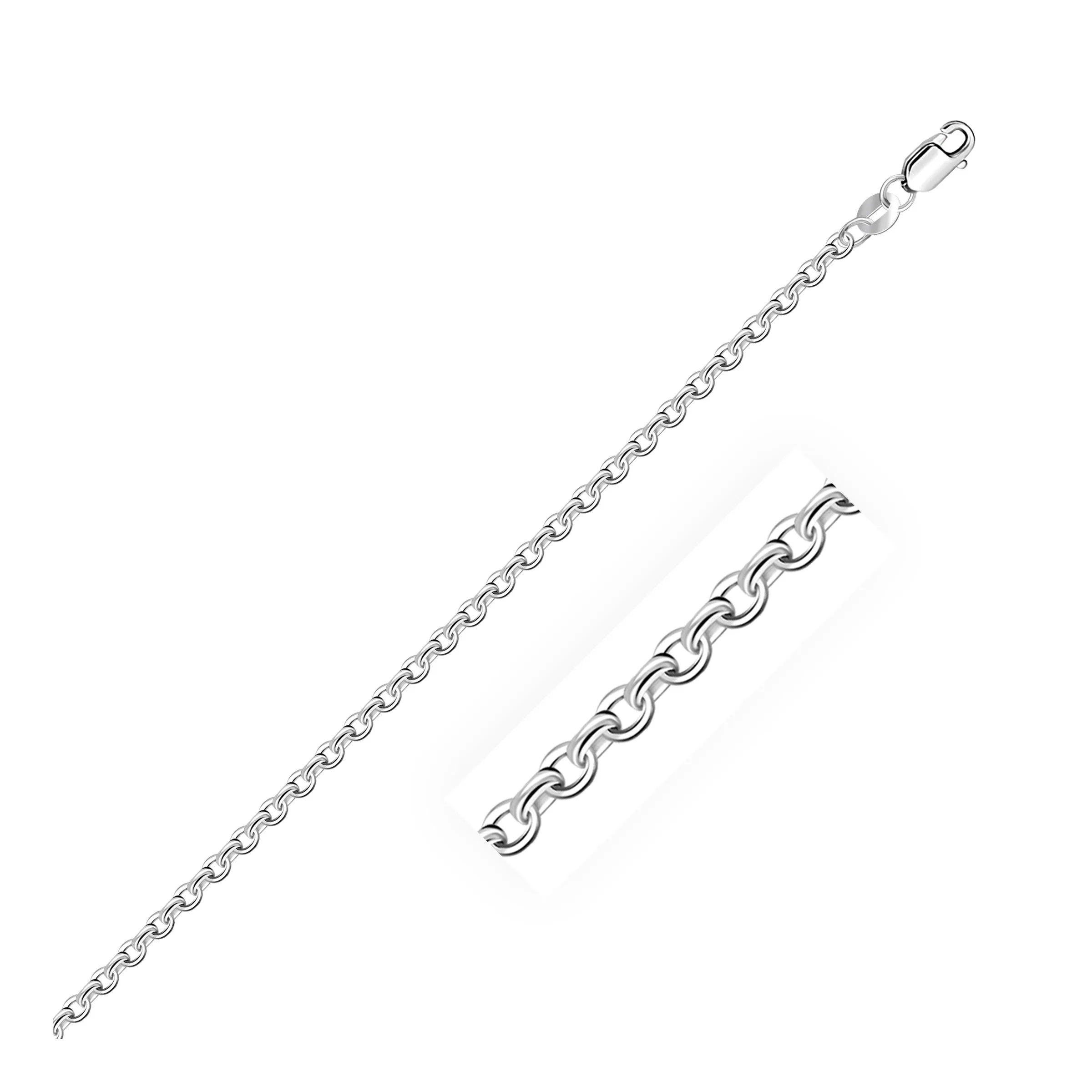 2.3mm 14k White Gold Diamond Cut Cable Link Chain-rx76850-16