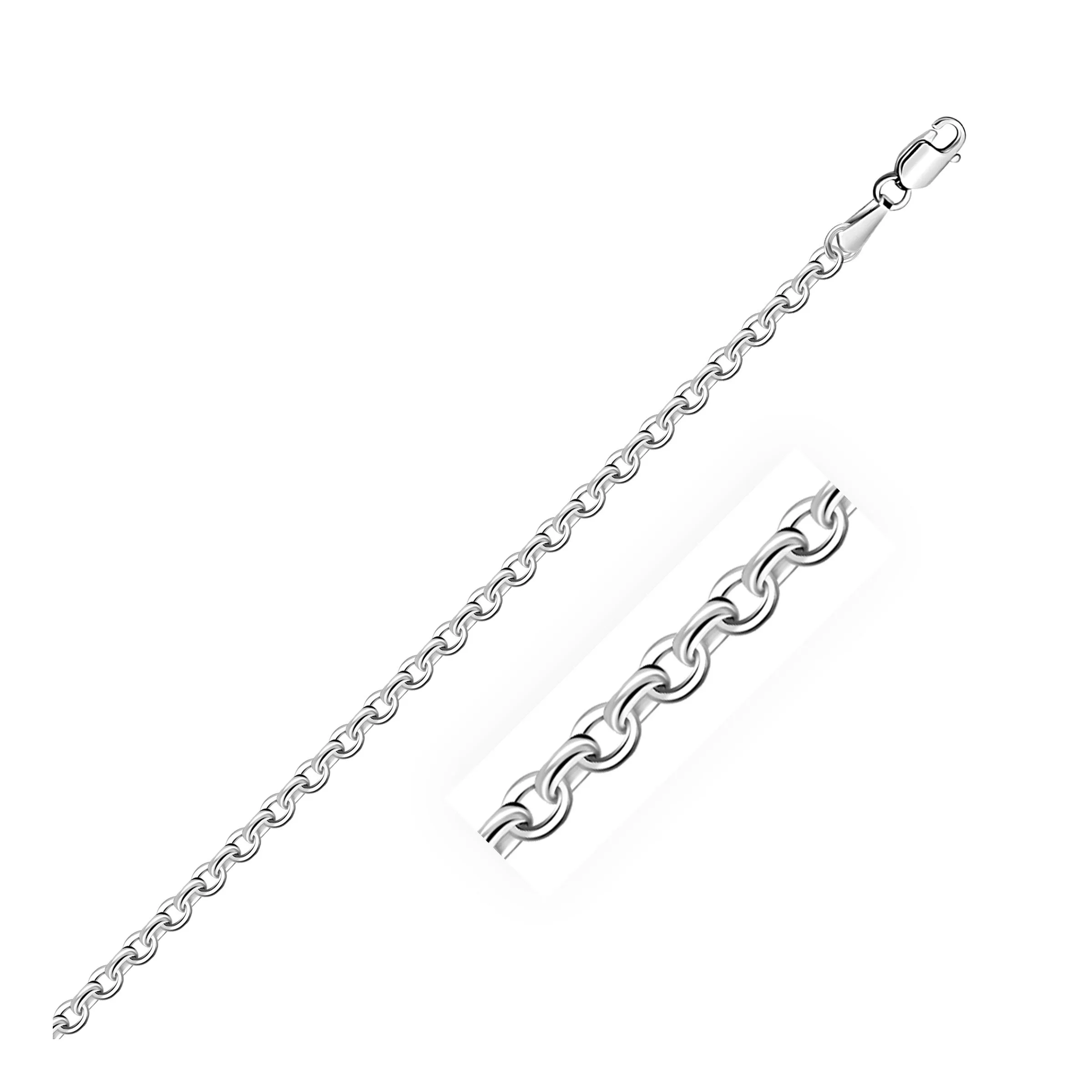 3.1mm 14k White Gold Diamond Cut Cable Link Chain-rx68640-18