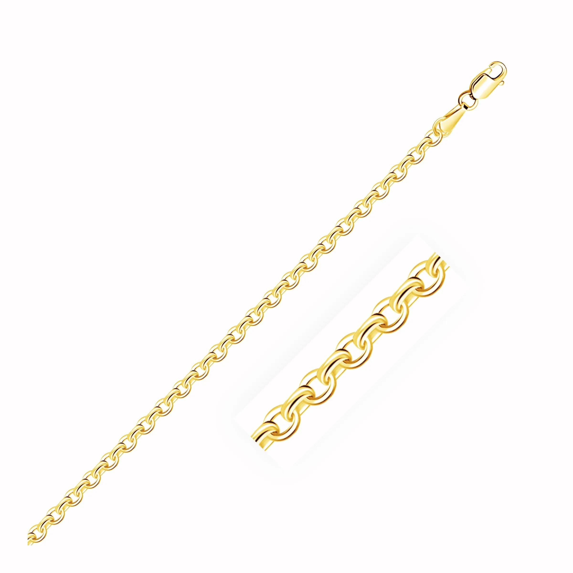 3.1mm 14k Yellow Gold Diamond Cut Cable Link Chain-rx58622-20