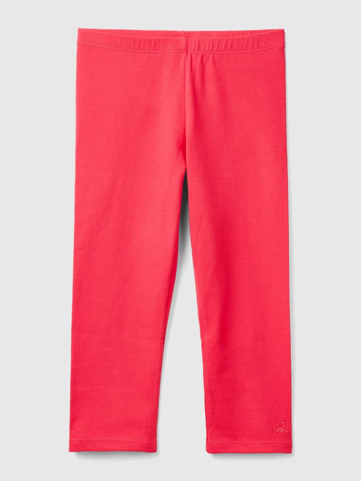 3/4 leggings in stretch cotton - Fuchsia | Benetton