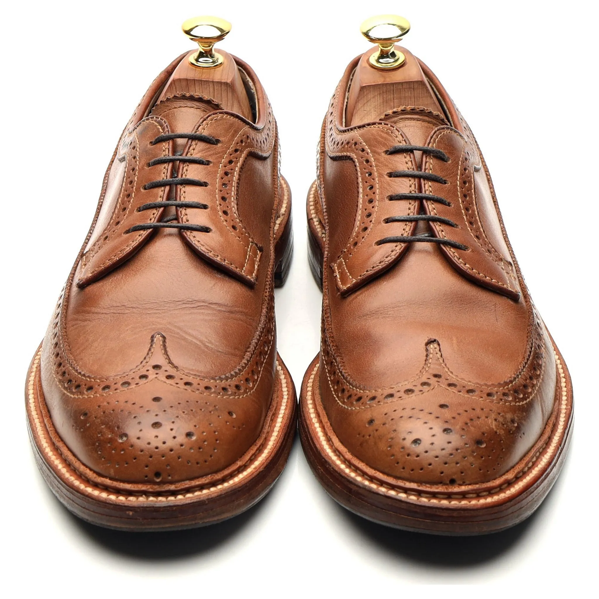 '97870' Brown Leather Derby Brogues UK 8 US 8.5 D