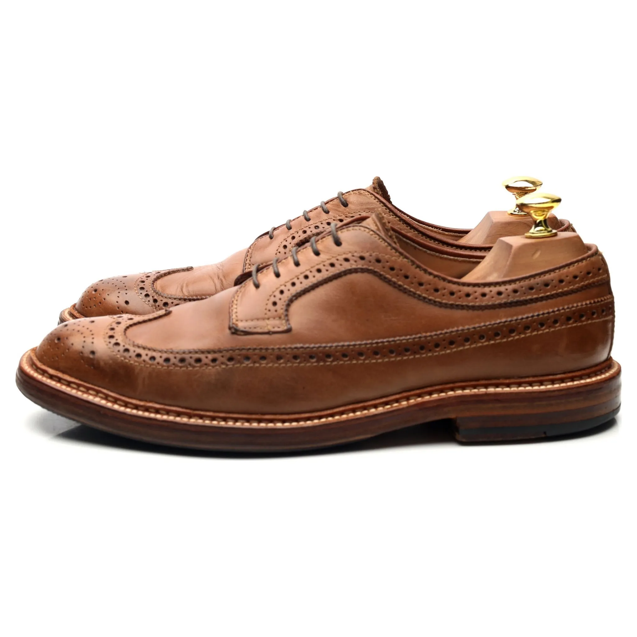 '97870' Brown Leather Derby Brogues UK 8 US 8.5 D