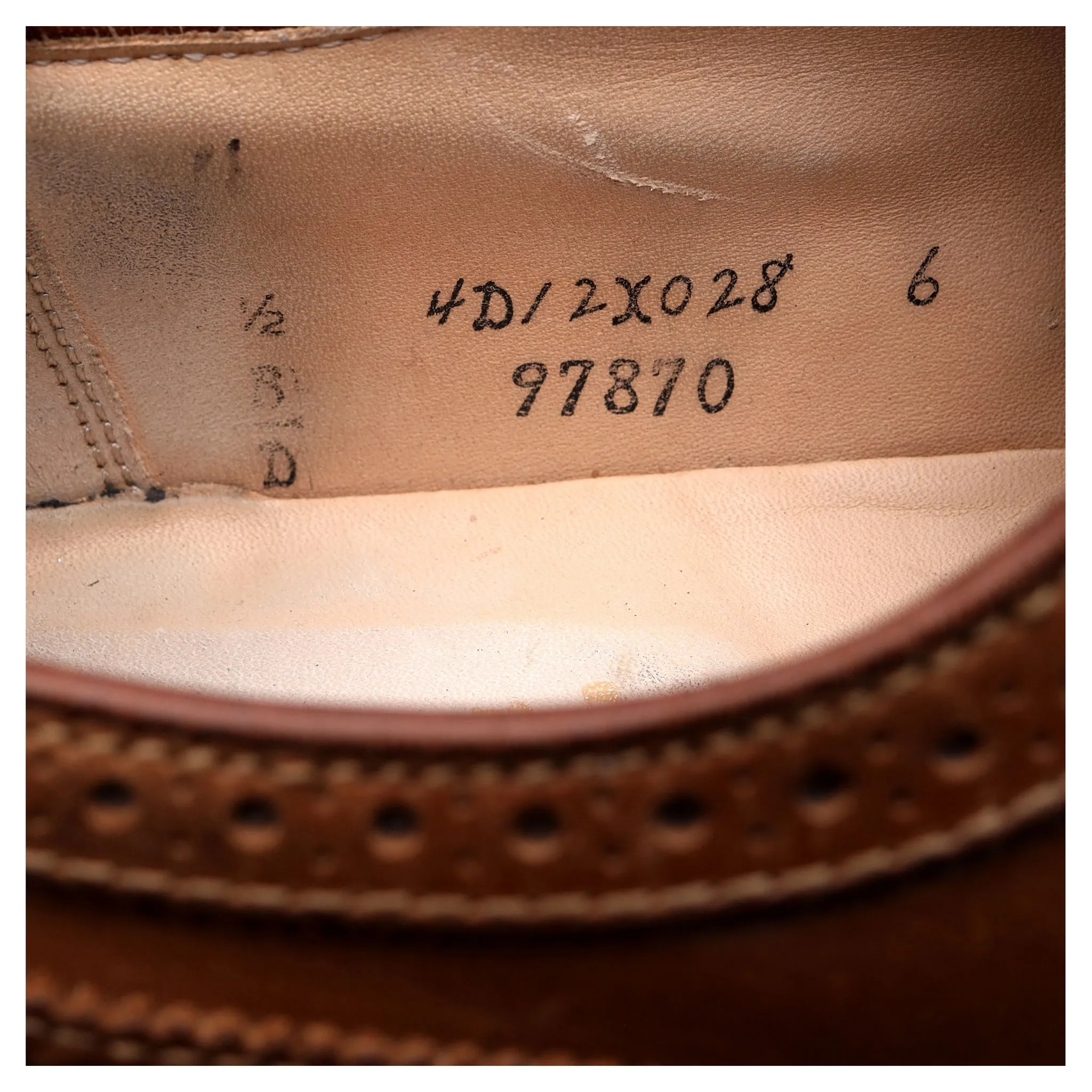 '97870' Brown Leather Derby Brogues UK 8 US 8.5 D