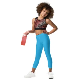 Active Days, Bright Ways: Solid Workout Leggings for Girls - Cyan