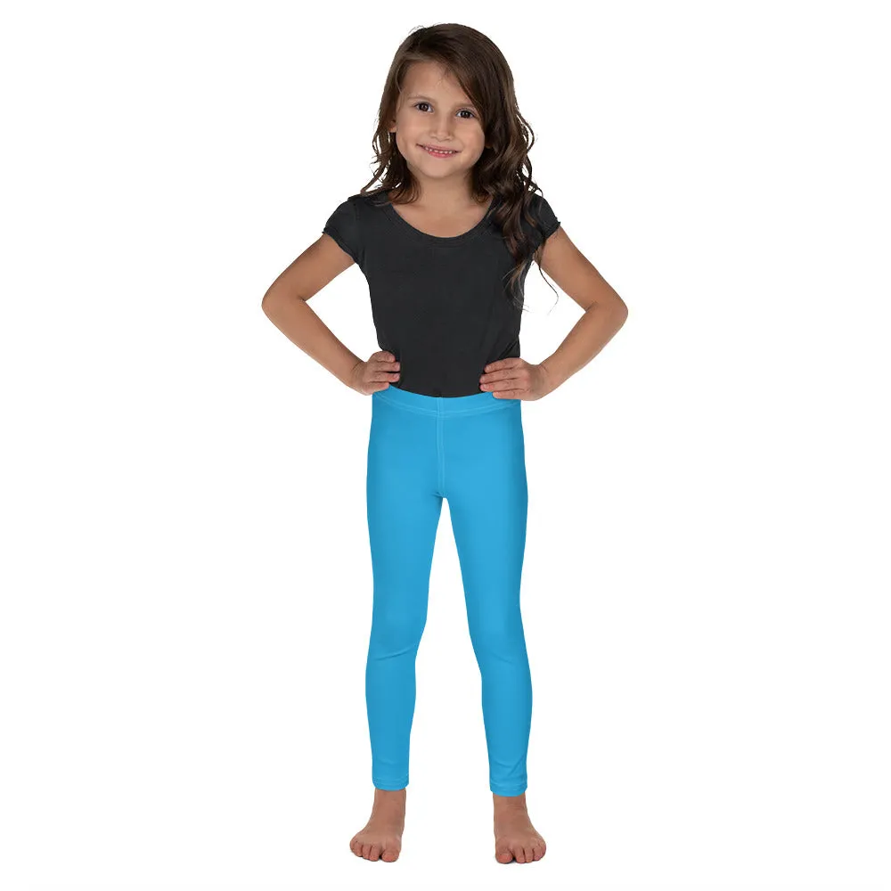 Active Days, Bright Ways: Solid Workout Leggings for Girls - Cyan