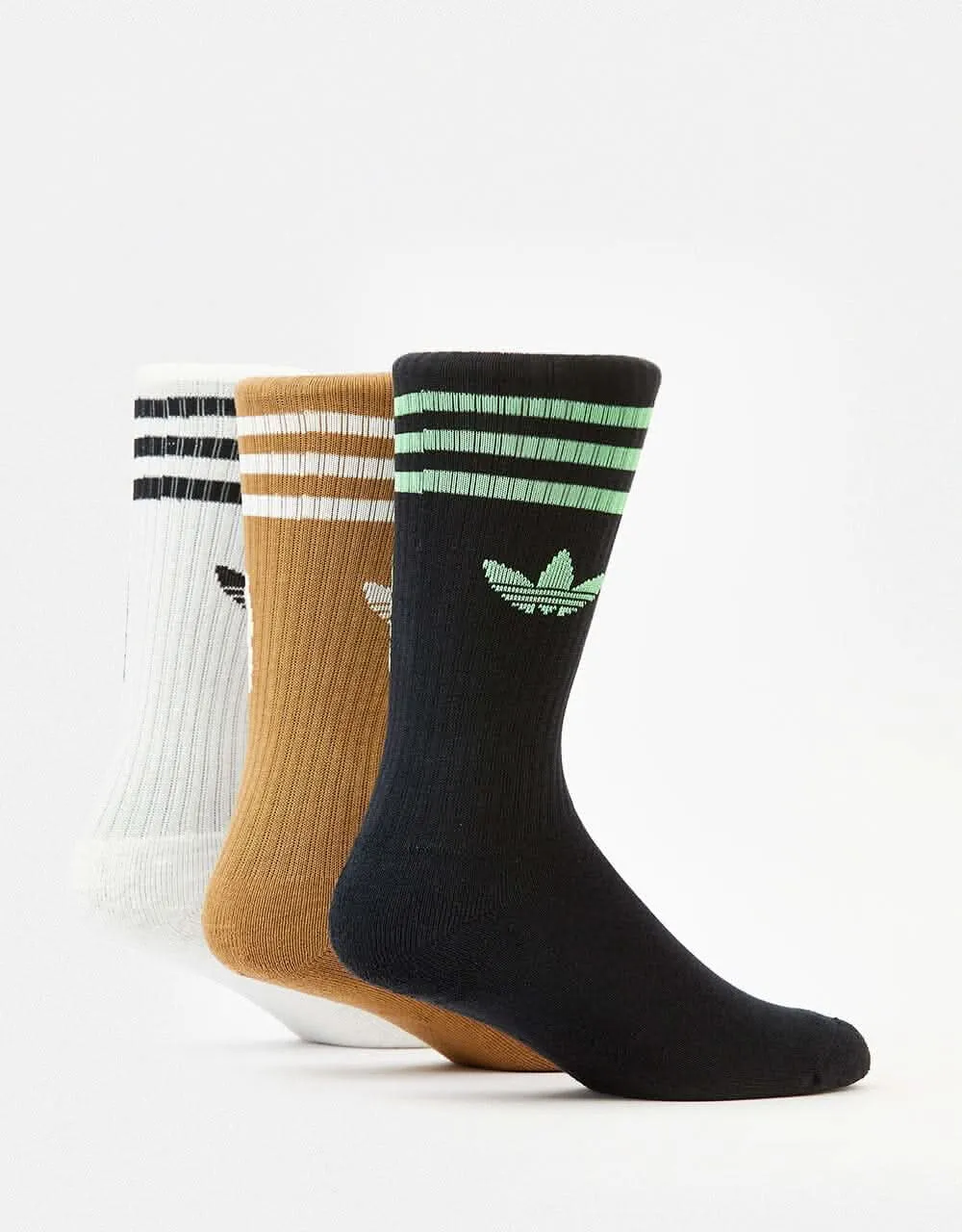 adidas x Korn 3 Pack Crew Socks - Off White/Black/Desert Brown