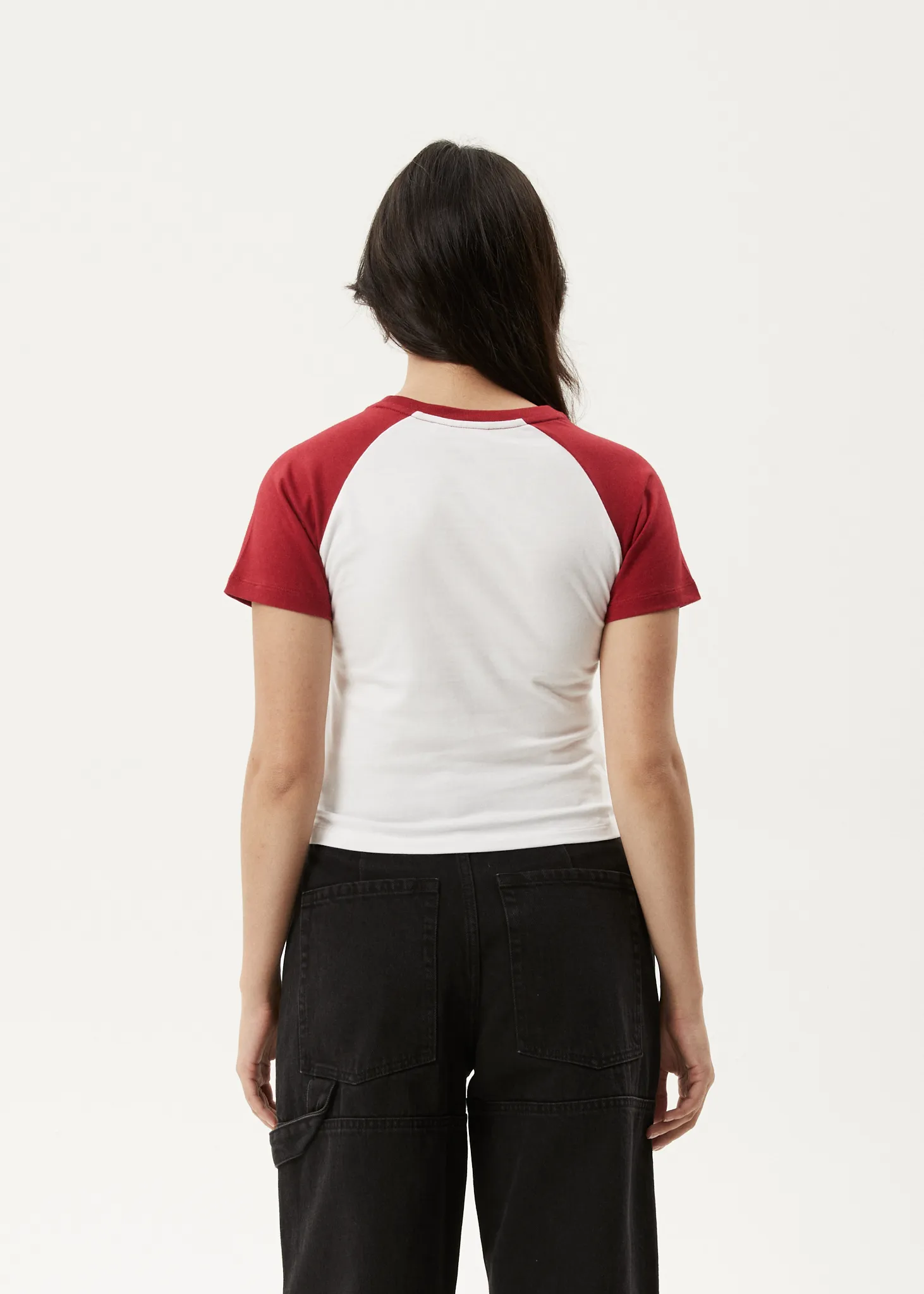 AFENDS Womens Homely Raglan - Baby T-Shirt - Cherry