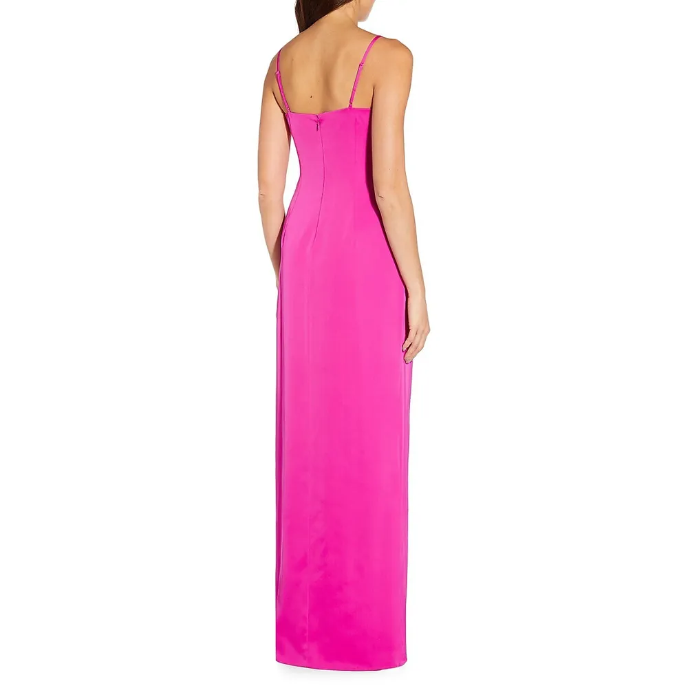 Aidan Aidan Mattox Cowlneck Column Gown