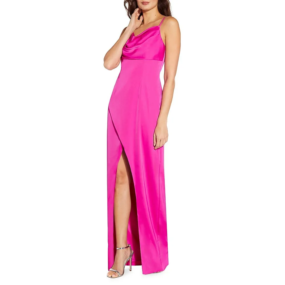 Aidan Aidan Mattox Cowlneck Column Gown