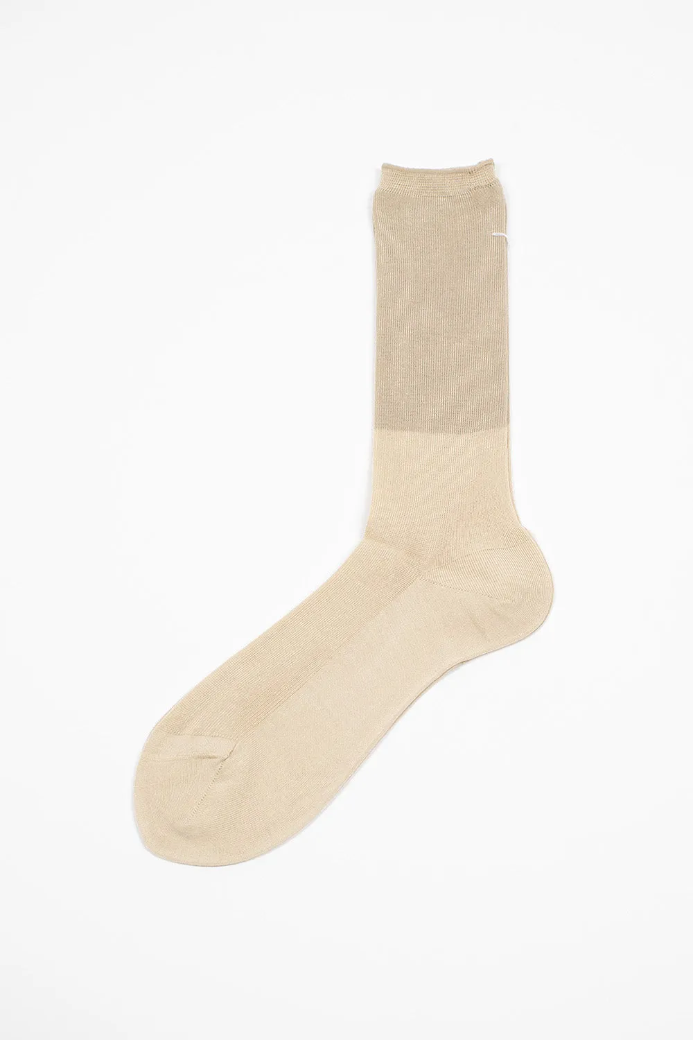 ANP-92L Tow Tone Ribbed Socks Ivory/Beige