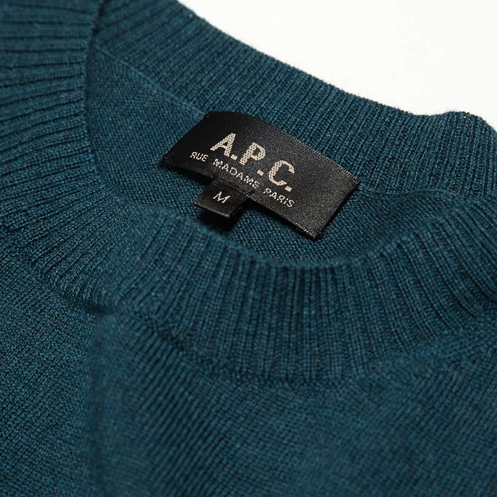 A.P.C Round Neck Raglan SweaterBlue