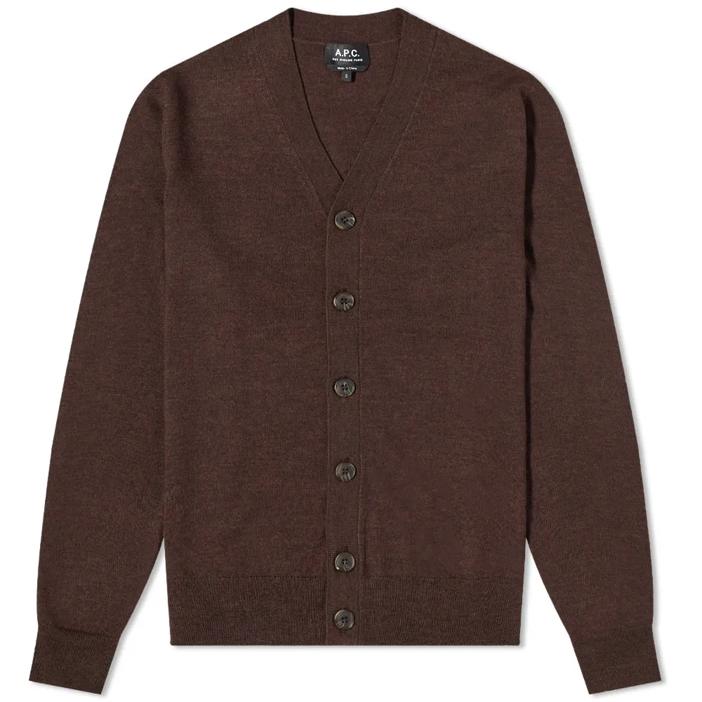 A.P.C. Samuel Merino CardiganBrown Melange