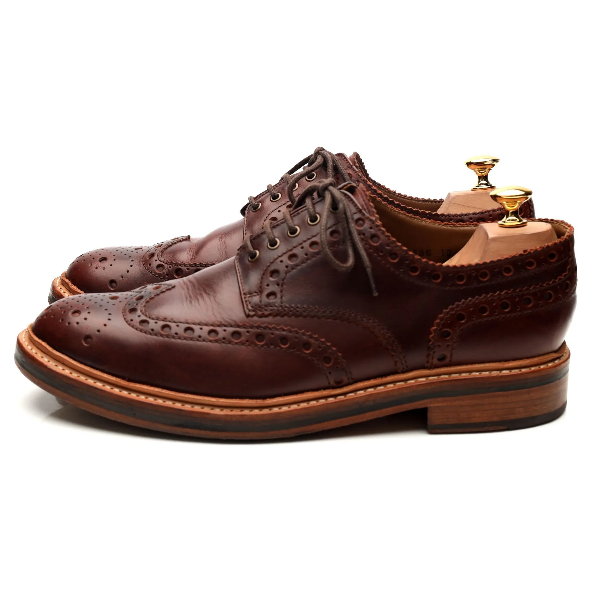 'Archie' Brown Leather Derby Brogues UK 10 G