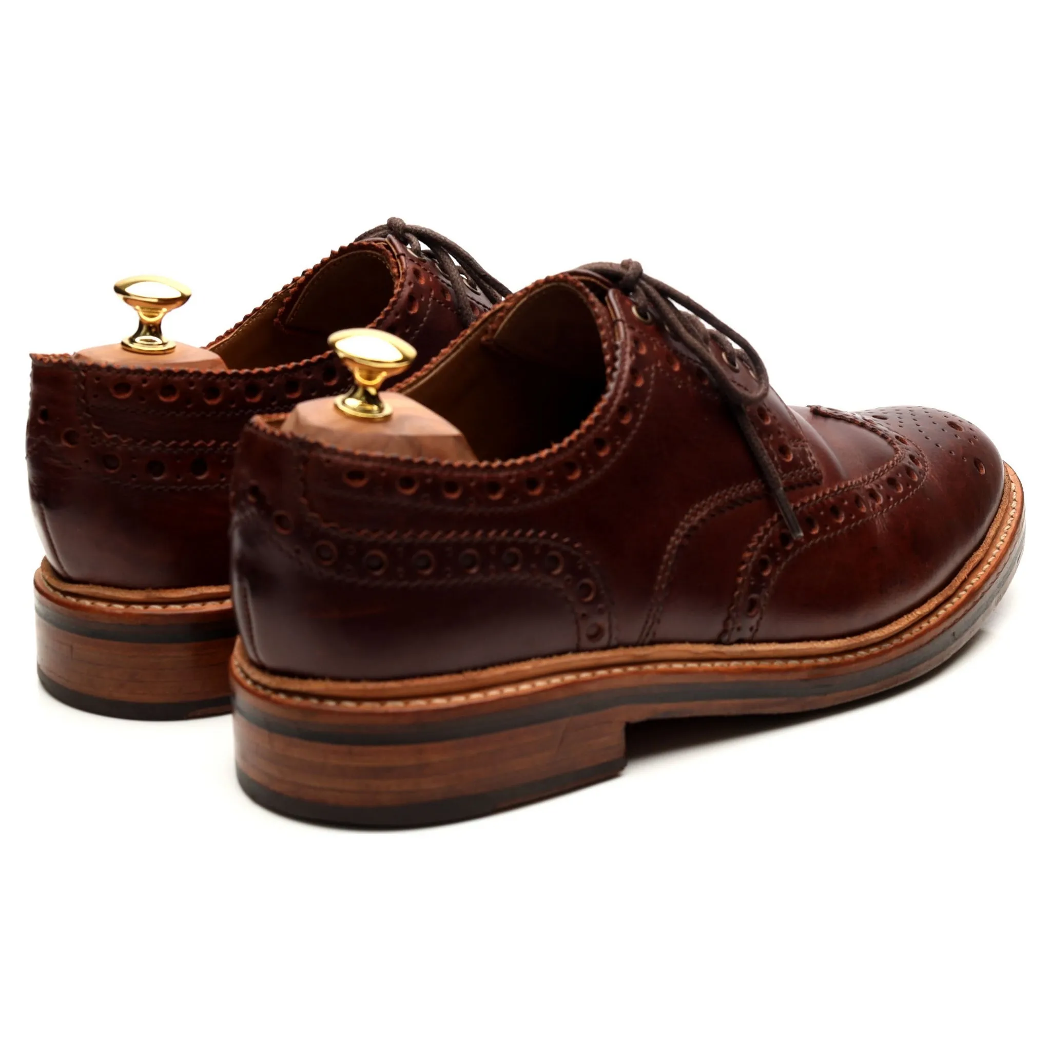 'Archie' Brown Leather Derby Brogues UK 10 G