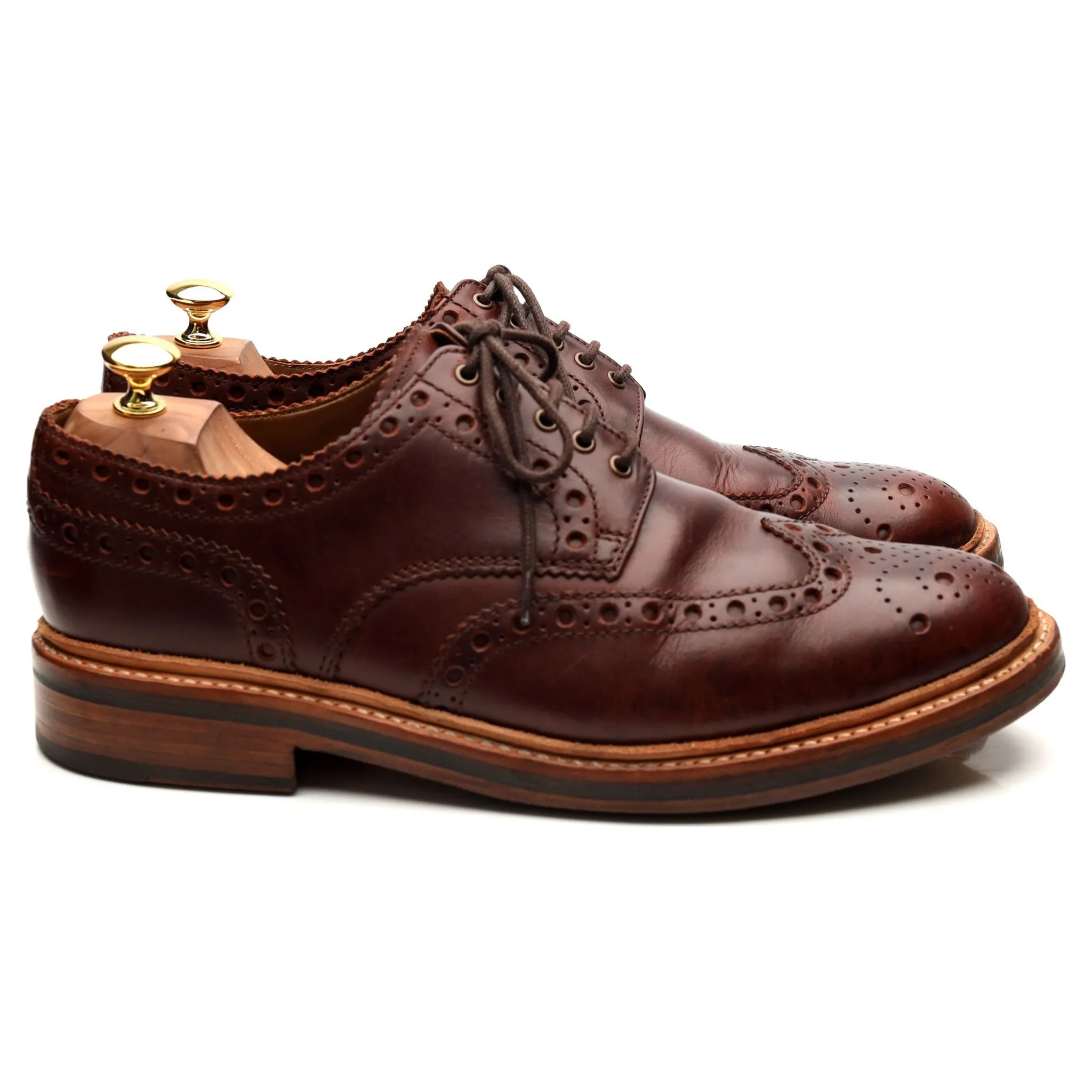 'Archie' Brown Leather Derby Brogues UK 10 G