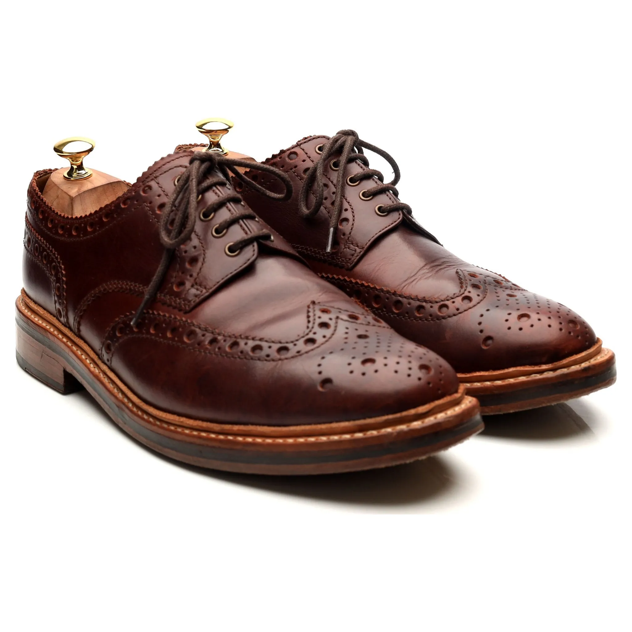 'Archie' Brown Leather Derby Brogues UK 10 G