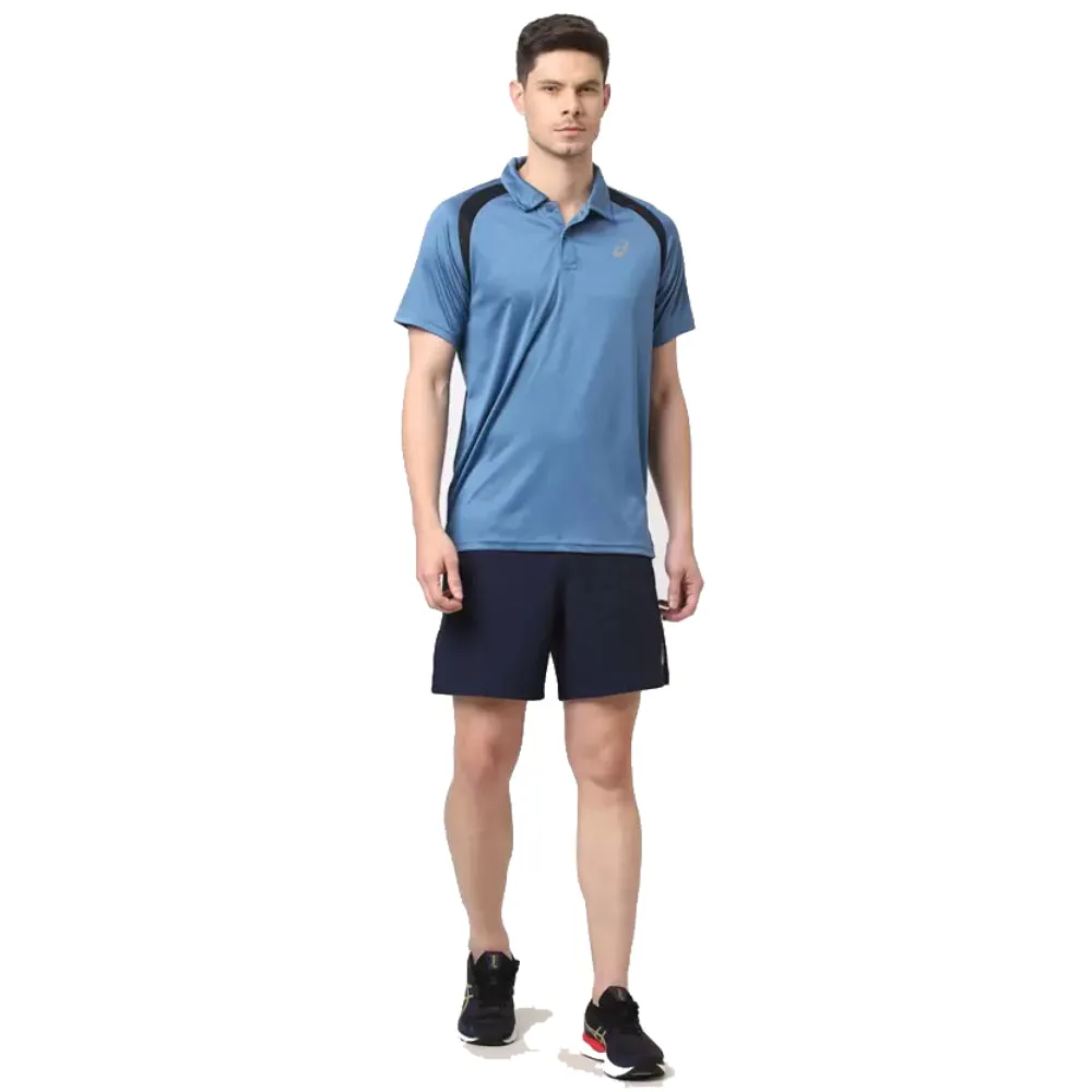 ASICS Men's Raglan Polo Top (Azure)