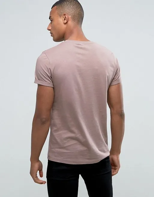 ASOS  |Asos Design Crew Neck T-Shirt With Roll Sleeve In Green Marl