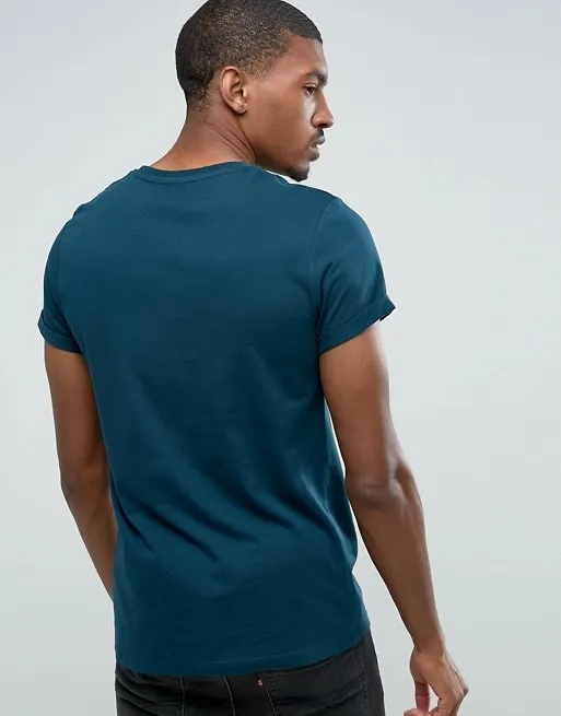 ASOS  |Asos Design Crew Neck T-Shirt With Roll Sleeve In Green Marl