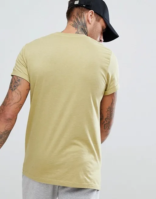 ASOS  |Asos Design Crew Neck T-Shirt With Roll Sleeve In Green Marl