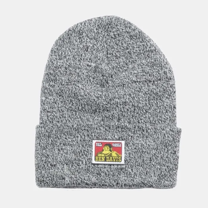 Ben Davis Cuffed Knit Beanie Marled Black