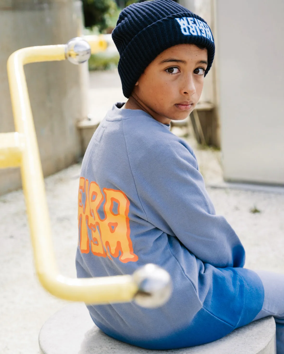 BOB Weird Blue Dip Dye Raglan Crew