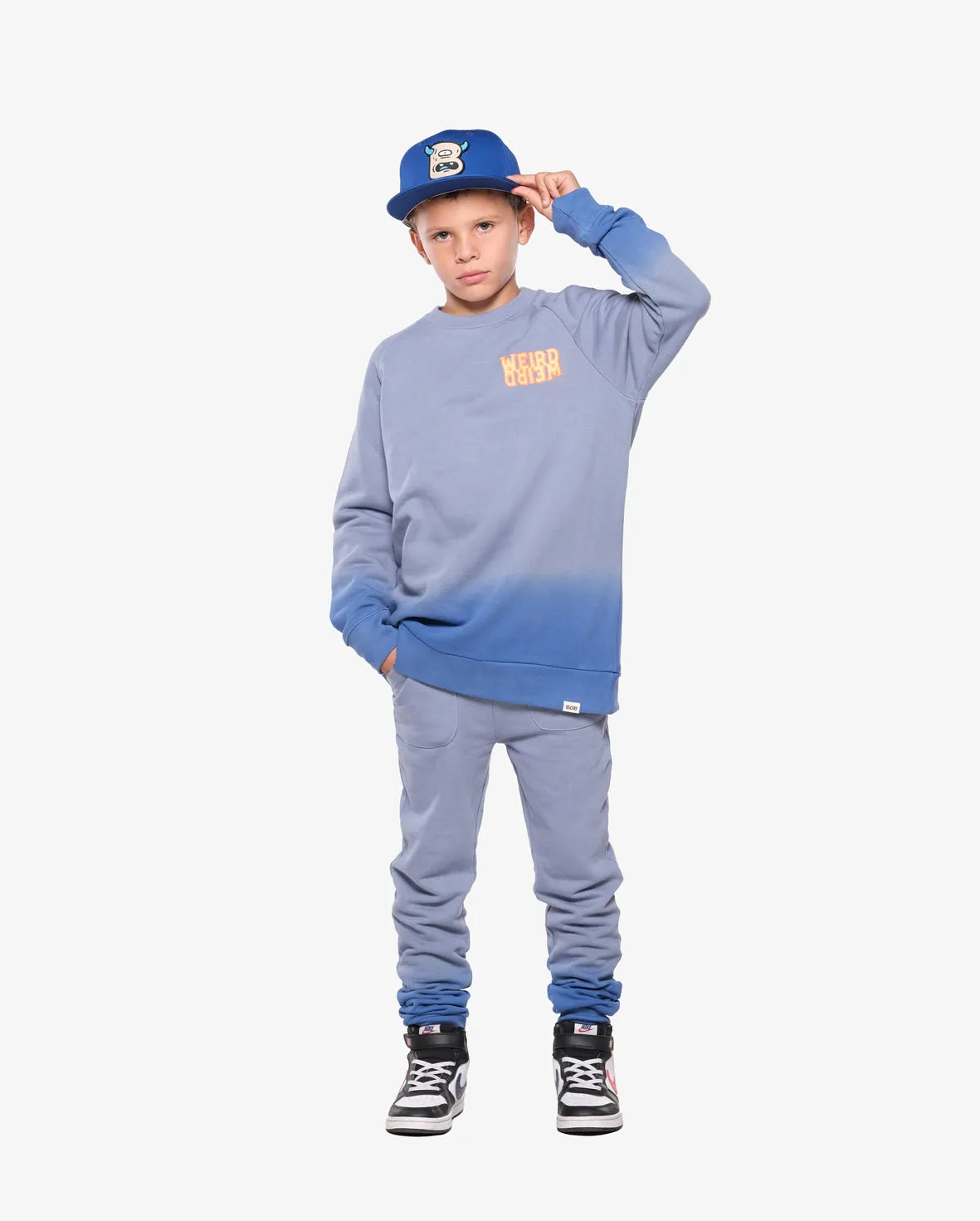 BOB Weird Blue Dip Dye Raglan Crew