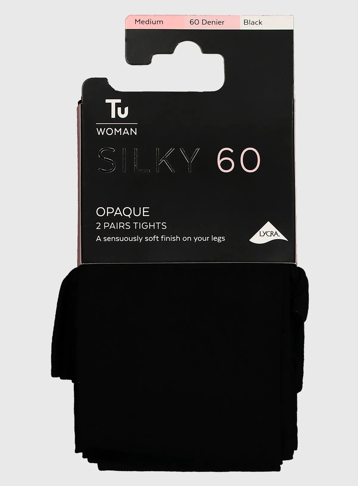 Buy Black 60 Denier Silky Opaque Tights 2 Pack XL | Tights | Tu