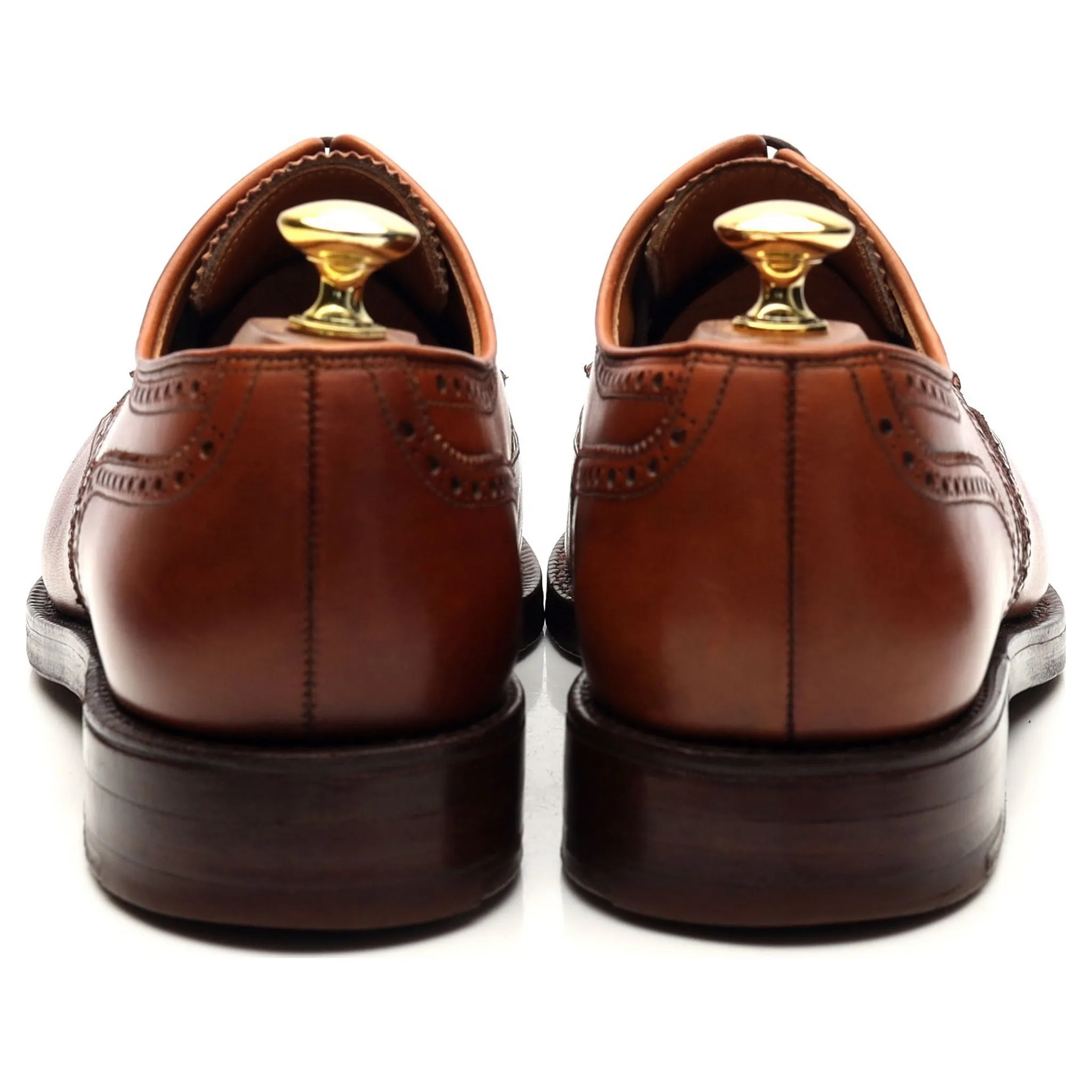 'Cardiff' Tan Brown Leather Derby Brogues UK 8.5 E