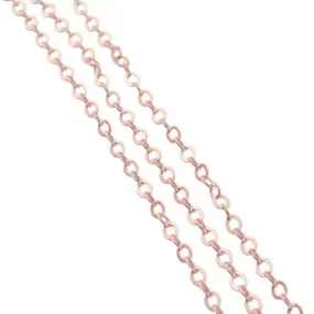 Chain, Iron, Cable Chain, Open Link, Flat, Oval, Rose Gold, 5x3.3mm