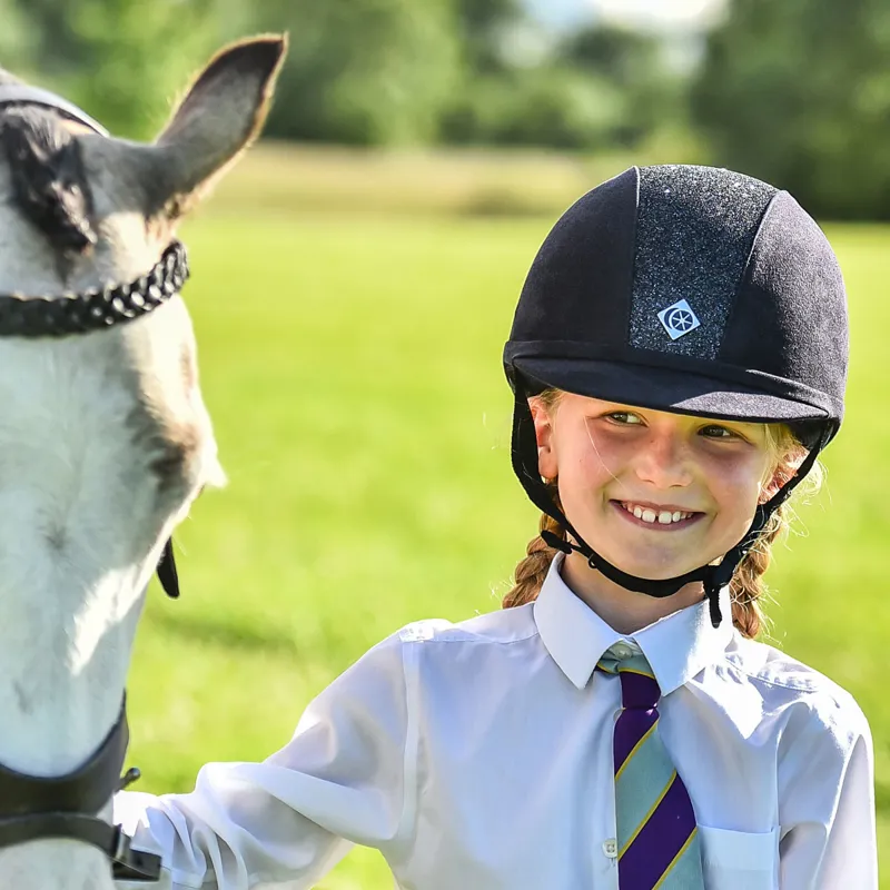 Charles Owen YR8 Sparkly Riding Hat - Black/Black