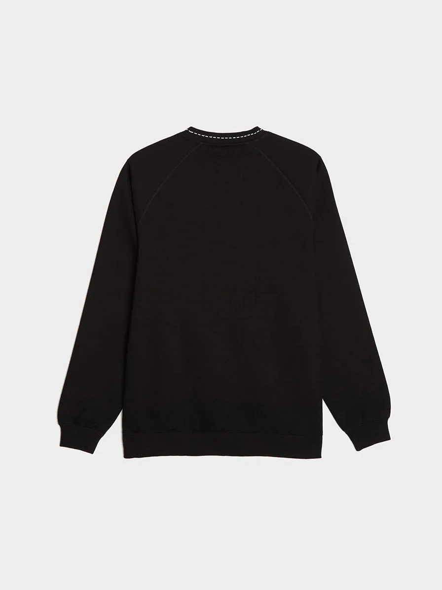 Cut Here Raglan Crewneck, Black