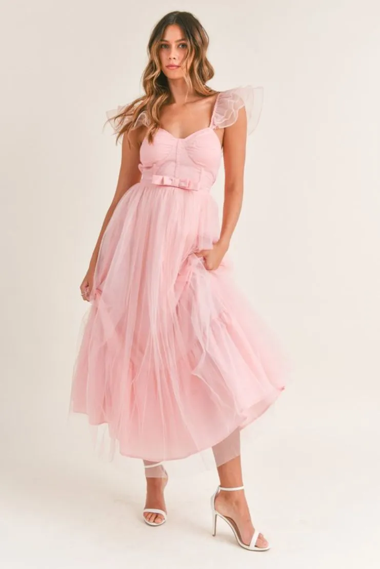 Daphne Pink Organza Maxi Dress