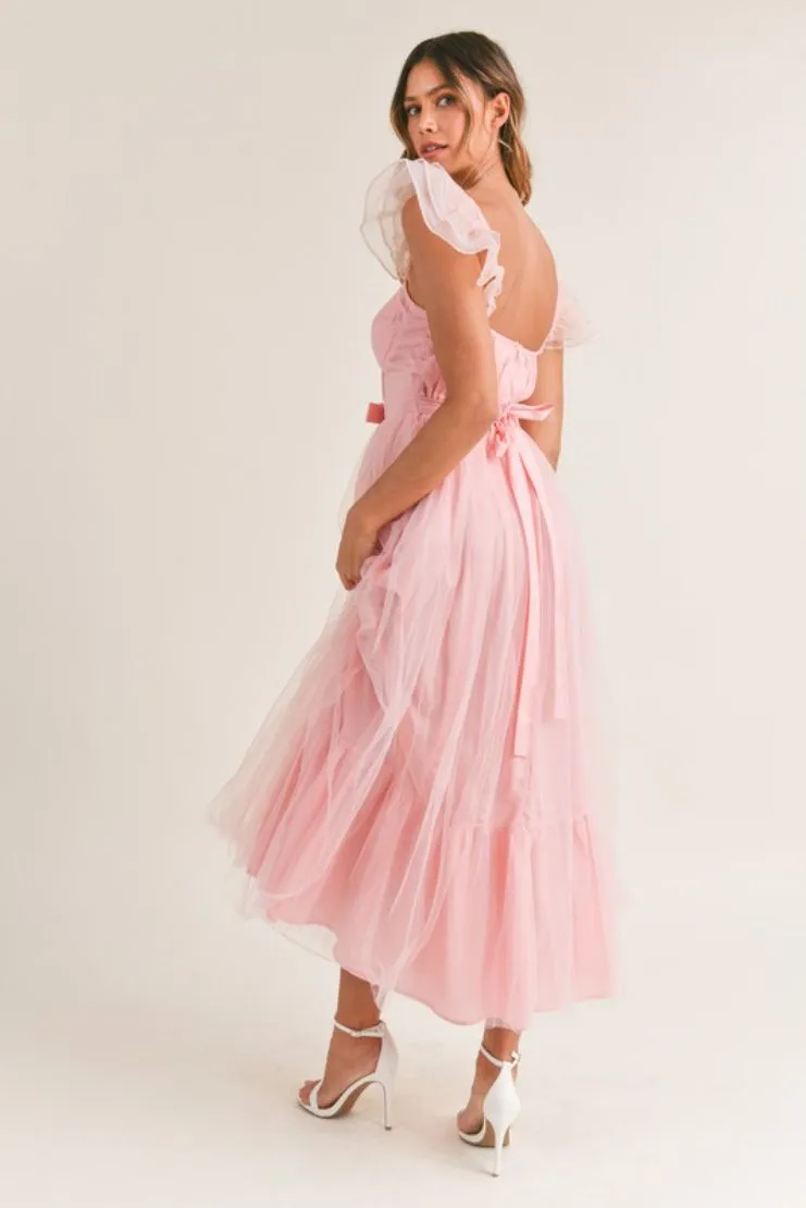 Daphne Pink Organza Maxi Dress