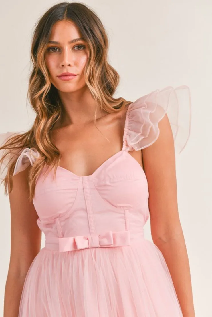 Daphne Pink Organza Maxi Dress