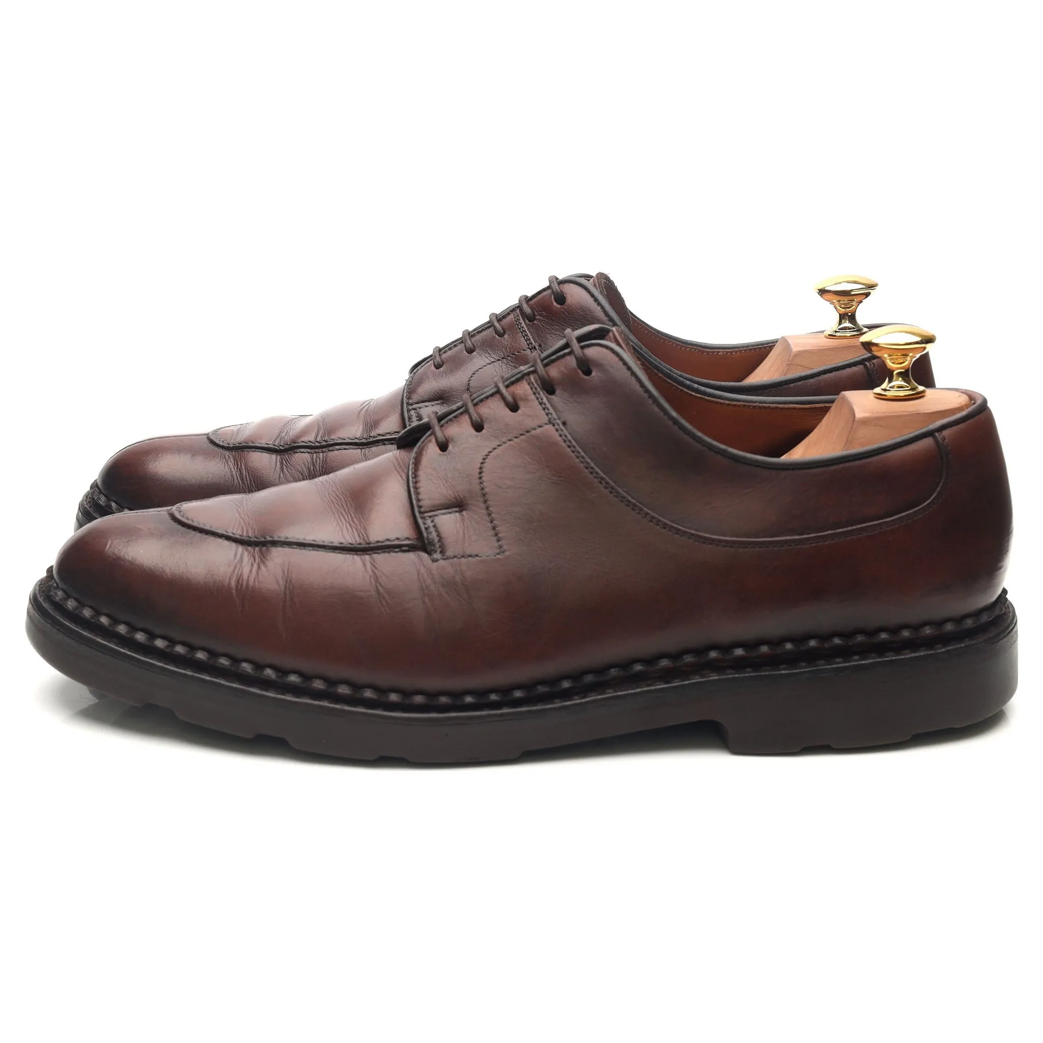 Dark Brown Leather Split Toe Derby UK 10.5