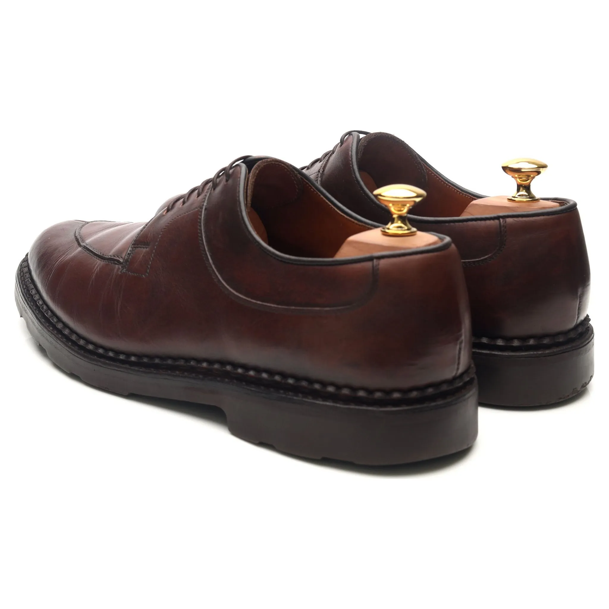 Dark Brown Leather Split Toe Derby UK 10.5