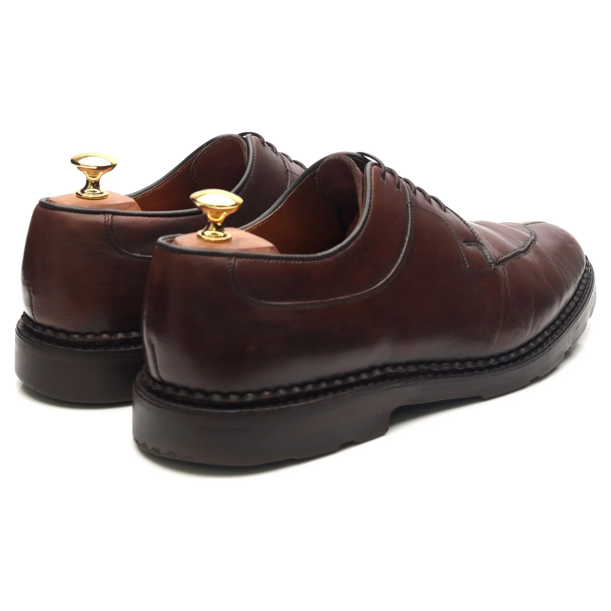 Dark Brown Leather Split Toe Derby UK 10.5