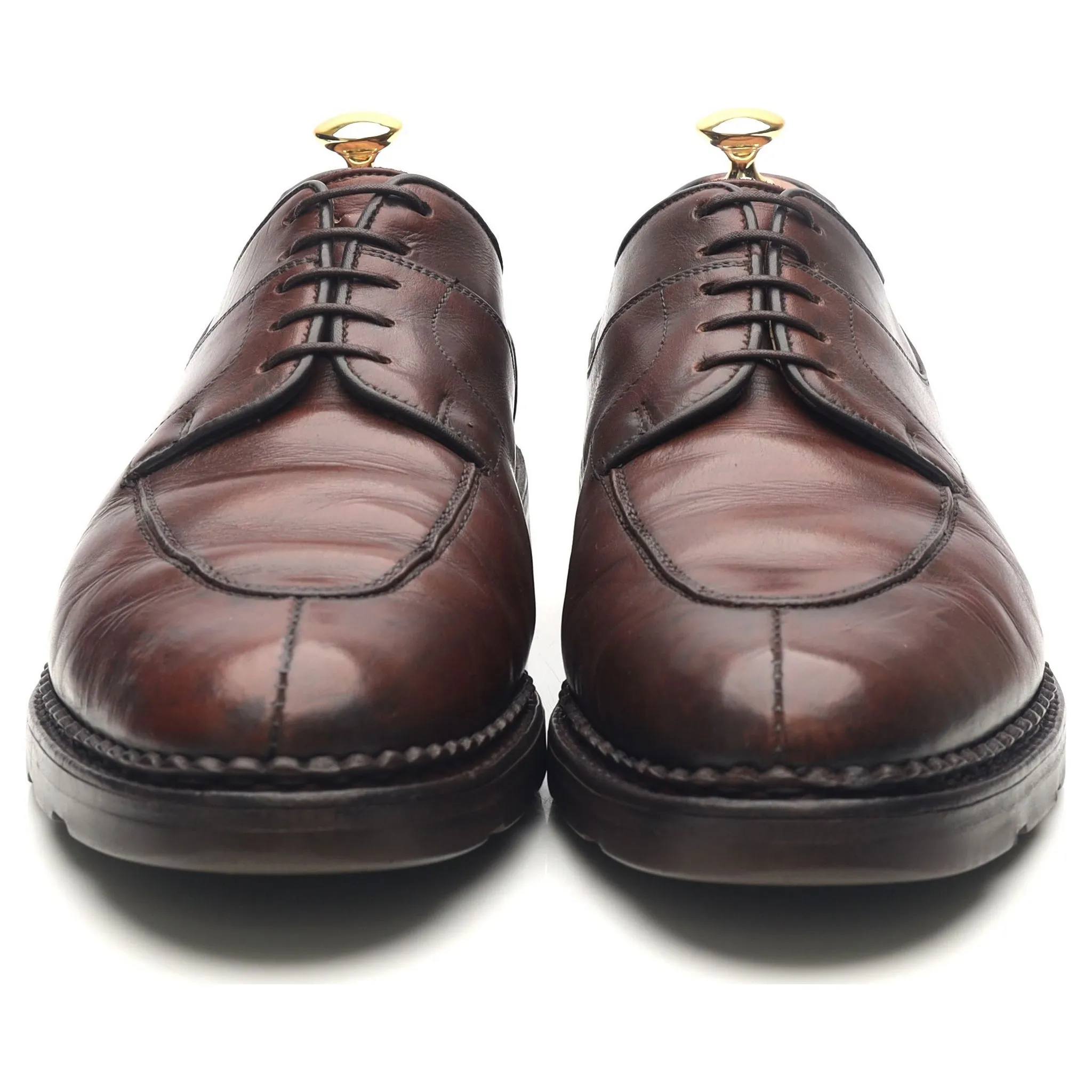 Dark Brown Leather Split Toe Derby UK 10.5