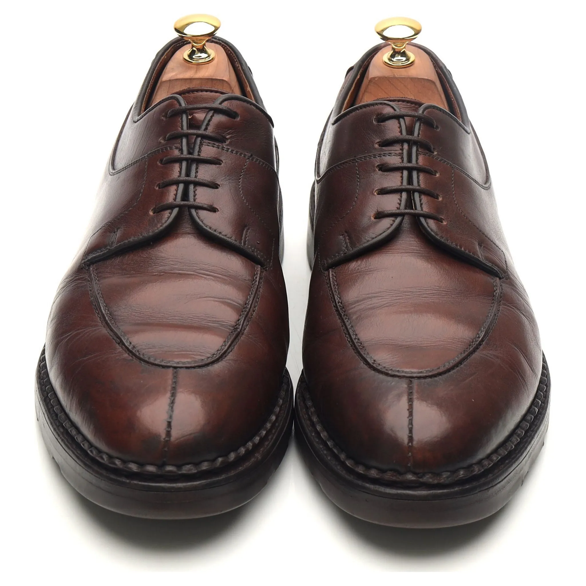 Dark Brown Leather Split Toe Derby UK 10.5