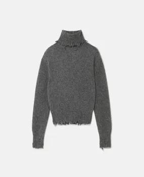 Distressed Turtleneck Jumper 