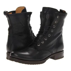 FRYE Women's Veronica Combat Boot Black Soft Vintage Leather