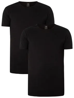 G-Star RAW 2 Pack Slim Crew T-Shirts - Black